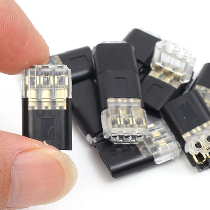 3-Wire Quick Connect Automotive Electrical Connector No-Weld 1.3x2.3cm