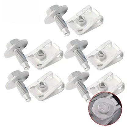 Car Fender Liner Bolt M6 Hex Flange Screw — Bumper Body Trim Splash Shield Fastener with Washer Carbon Steel Auto Repair Kit