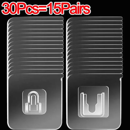 Double-Sided Hook Strong Adhesive Transparent Traceless Wall Hook for Kitchen Bedroom Storage Holder 100/2pcs