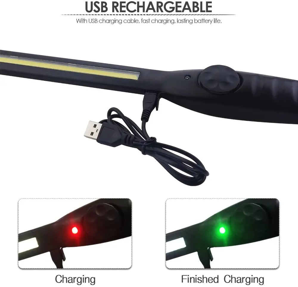 700LM COB LED Flashlight USB Rechargeable Magnetic Work Light Powerful Portable Lanterna Built In Battery 3000Mah Camping Torch