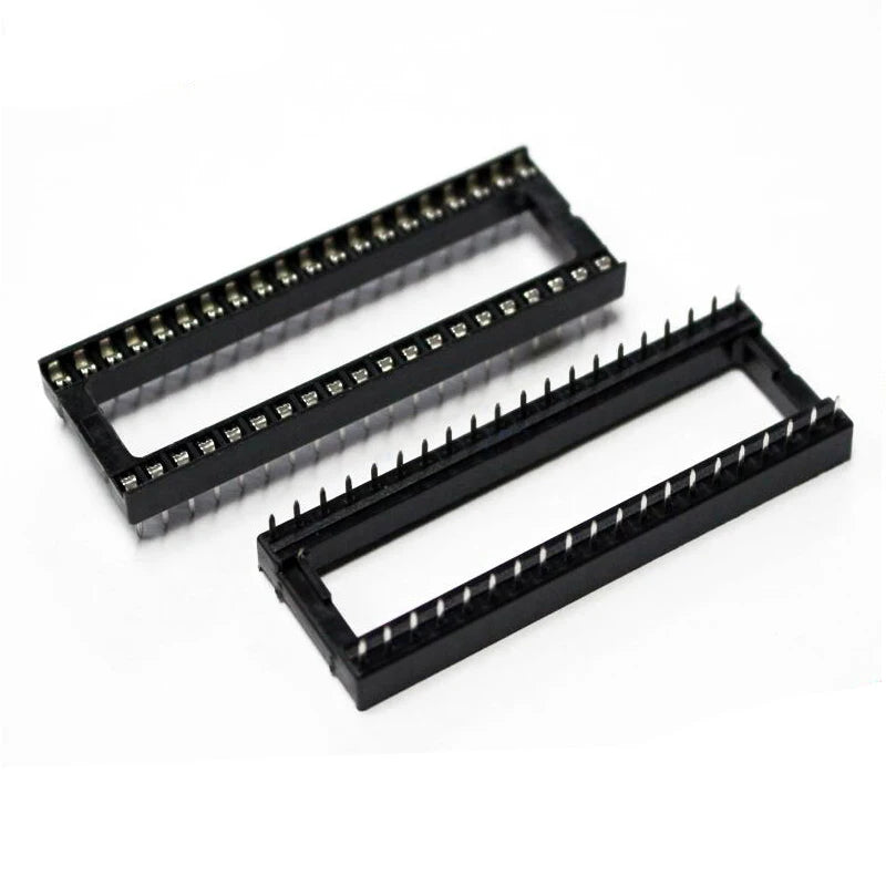 DIP IC Sockets — 6 to 40 Pin, Solder Type, 2.54mm Pitch, PCB Mount (5-Pack)