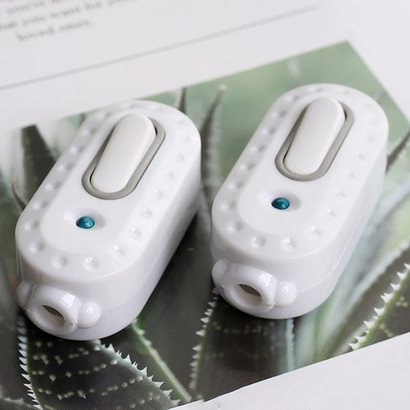 1pc Night Light Power Cord Switch Control Light Wiring Switch New White Bedside Switch Lamp Fan