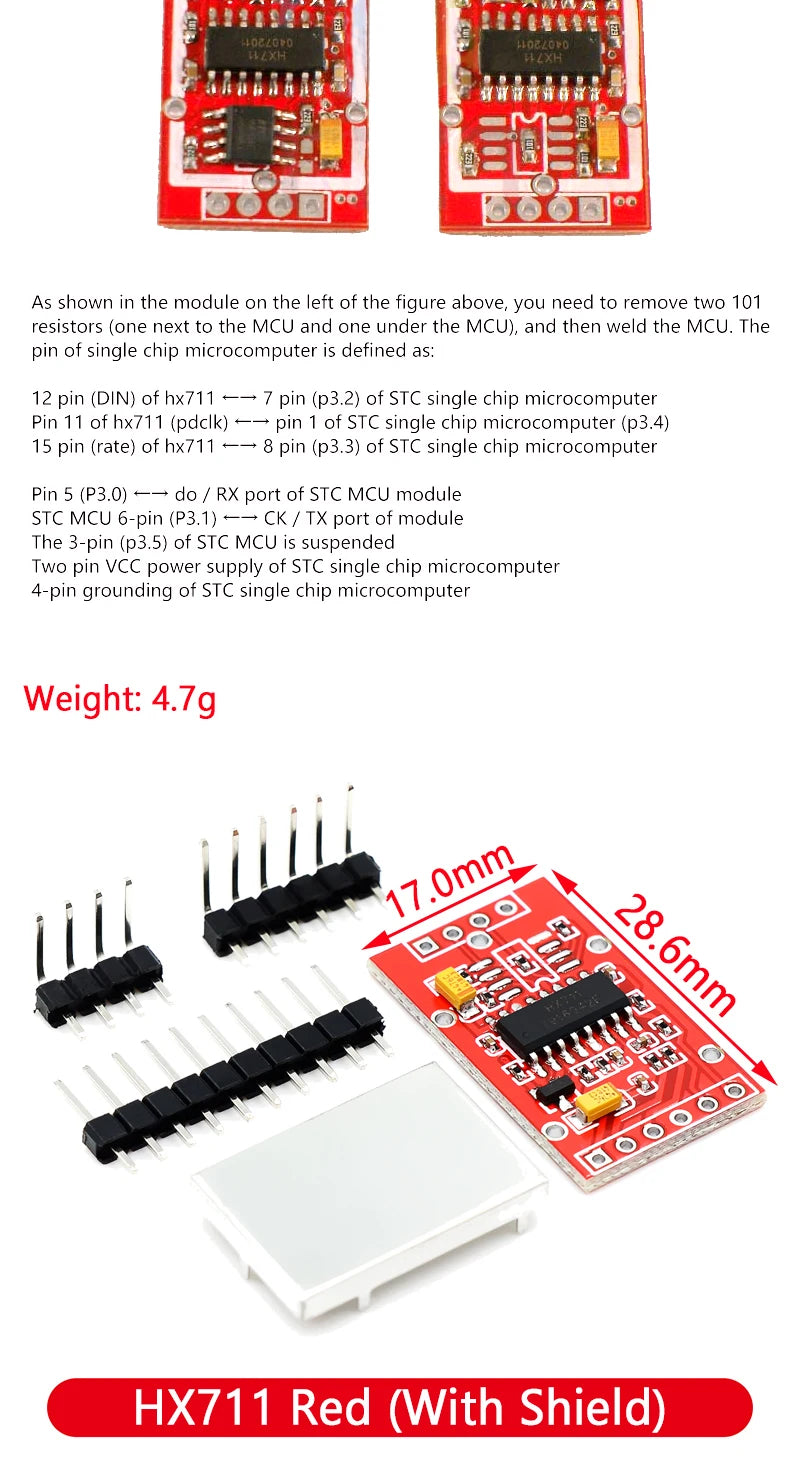 HX711 AD Module with 50Kg Body Load Cell Weighing Sensor and Measurement Tools