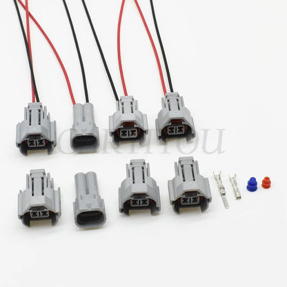 2 Pin Male Female Automotive Fuel Injector Connector EV1 EV6 Wire Plug 6189-0060 / 6180-2405
