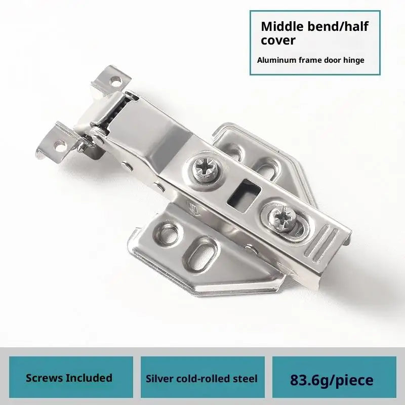 New 1PCS Aluminum Frame Glass Door Hinge, Bathroom, Kitchen, Wine Cupboard, Shoe Cabinet, Wardrobe, Bookcase Display, Furniture