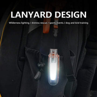 2-in-1 COB LED Flashlight Keychain with Whistle Portable Handheld Lamp