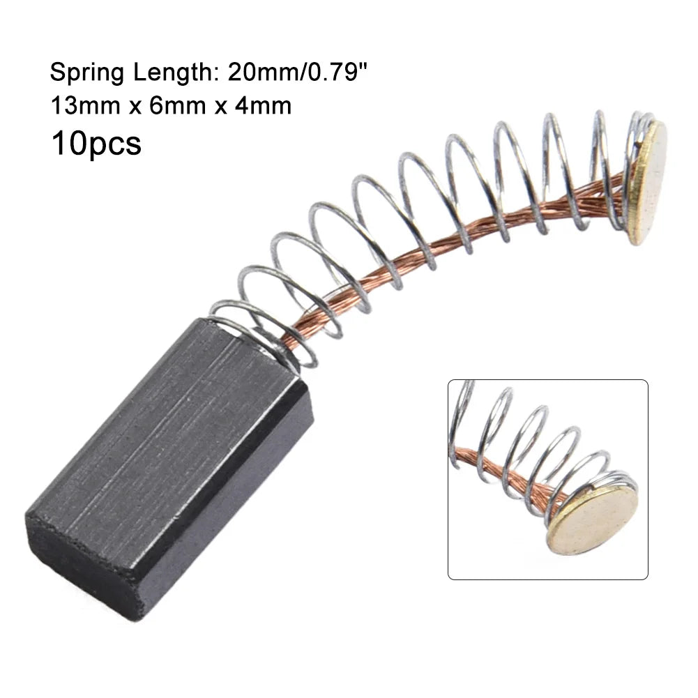 Carbon Brushes Kit 13×6×4mm for Electric Motors, High-Quality Replacement for Power Tool Accessories