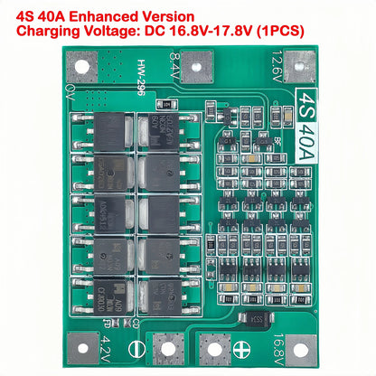 3S 4S Lithium Battery BMS Protection Board 40A 60A with Balance and Enhance Functions for Drill Motor 11.1V-16.8V Li-ion Cells