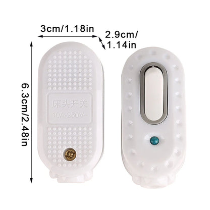 1pc Night Light Power Cord Switch Control Light Wiring Switch New White Bedside Switch Lamp Fan