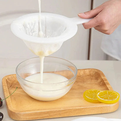 100/200/400 Mesh Reusable Nylon Ultra Fine Filter Mesh Strainer Spoon Sieve Soy Milk Juice Coffee Food Filter Kitchen Colander