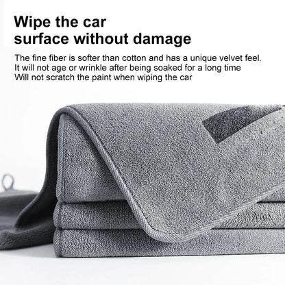1/2PCS High-end Microfiber Car Wash Towel Soft Drying Cloth Car Body Towels Double Layer Plush Thicken Water Absorption Car Rag