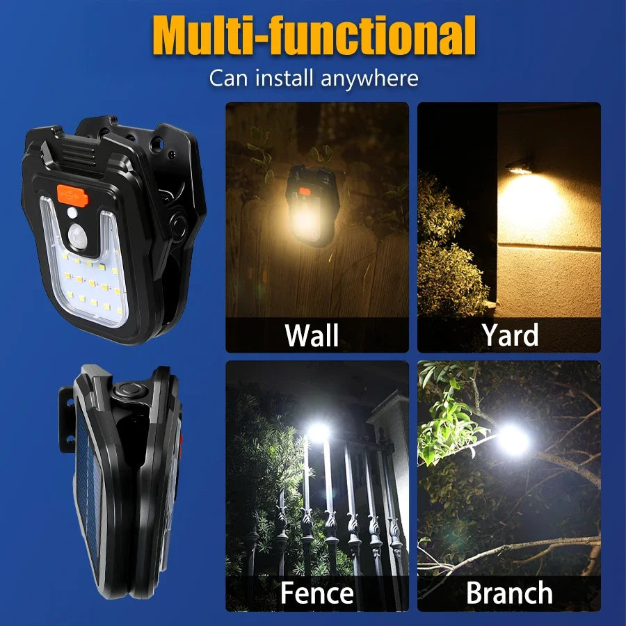 High Bright Solar Wall Light with Motion Sensing Outdoor LED Type-C Rechargeable Waterproof Lantern for Garden Balcony Staircase