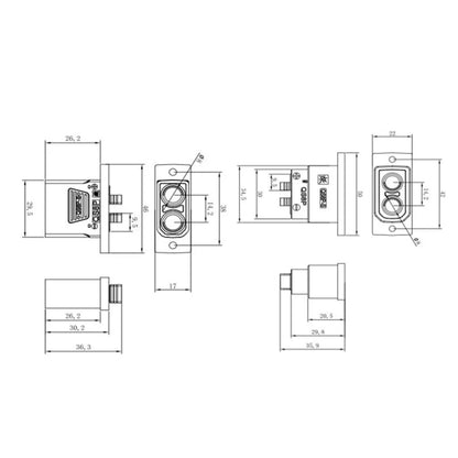 130-180A Male And Female Battery Connectors Anti-Spark Quick Connector QS8P-S For Electric Drones Energy Storage