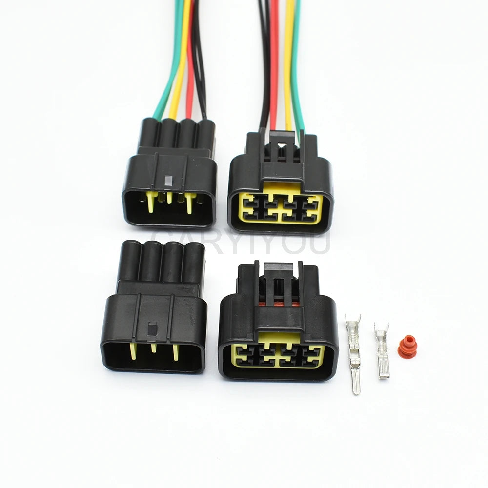 FW-C-8F-B / FW-C-8M-B Furukawa 8-Pin 2.3mm Waterproof Automotive Connector — Black Male Female Plug