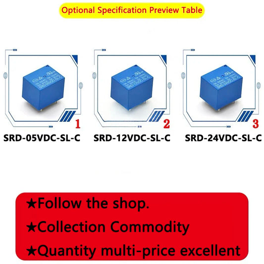 SRD-05/12/24VDC 5-Pin 10A Relay SRD-SL-C DC Electromagnetic Switch