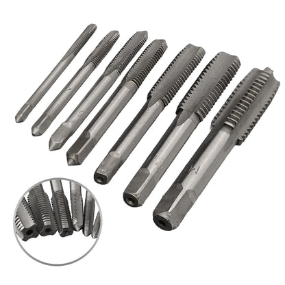 7Pcs For M3 Metric Thread Tap Drill Bits Set with HSS Straight Fluted Screw Taps for Stainless Steel and General Steel