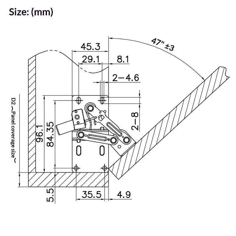 2pcs Self-Closing 45 Degree Pivot Hinge Kitchen Cabinet Tip-Out Trays Hinges For Sink Drawer Bathroom Organizers Shoe Cabinets