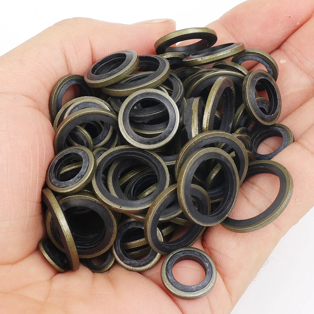 Car Oil Pan Drain Gasket Kit — Rubber Oil Drain Plug Washer Seal Set M6 M8 M10 M12 M14 M16