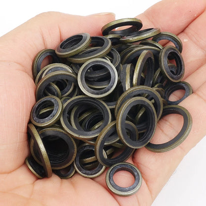 Car Oil Pan Drain Gasket Kit — Rubber Oil Drain Plug Washer Seal Set M6 M8 M10 M12 M14 M16