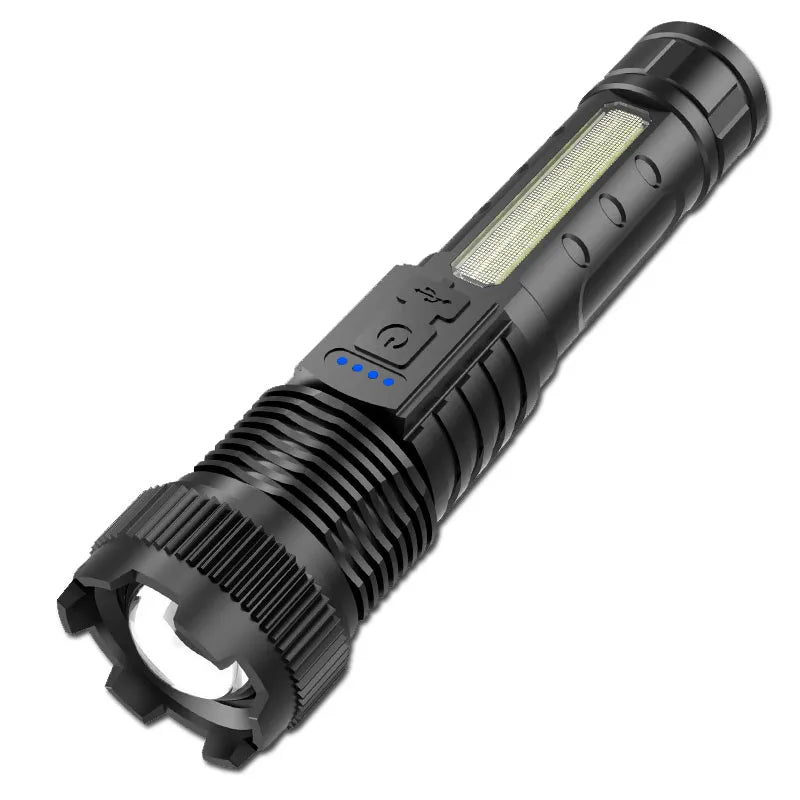 Type-C Rechargeable LED Flashlight High Zoom Torch Light