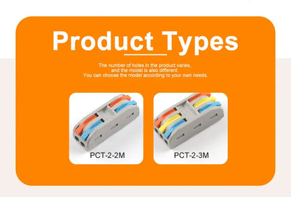 10PCS SPL2/3 Connector Wiring Terminal Quick PCT Lamp Wire Connector Parallel Wire Junction Box 2 In Multiple Out Splitter