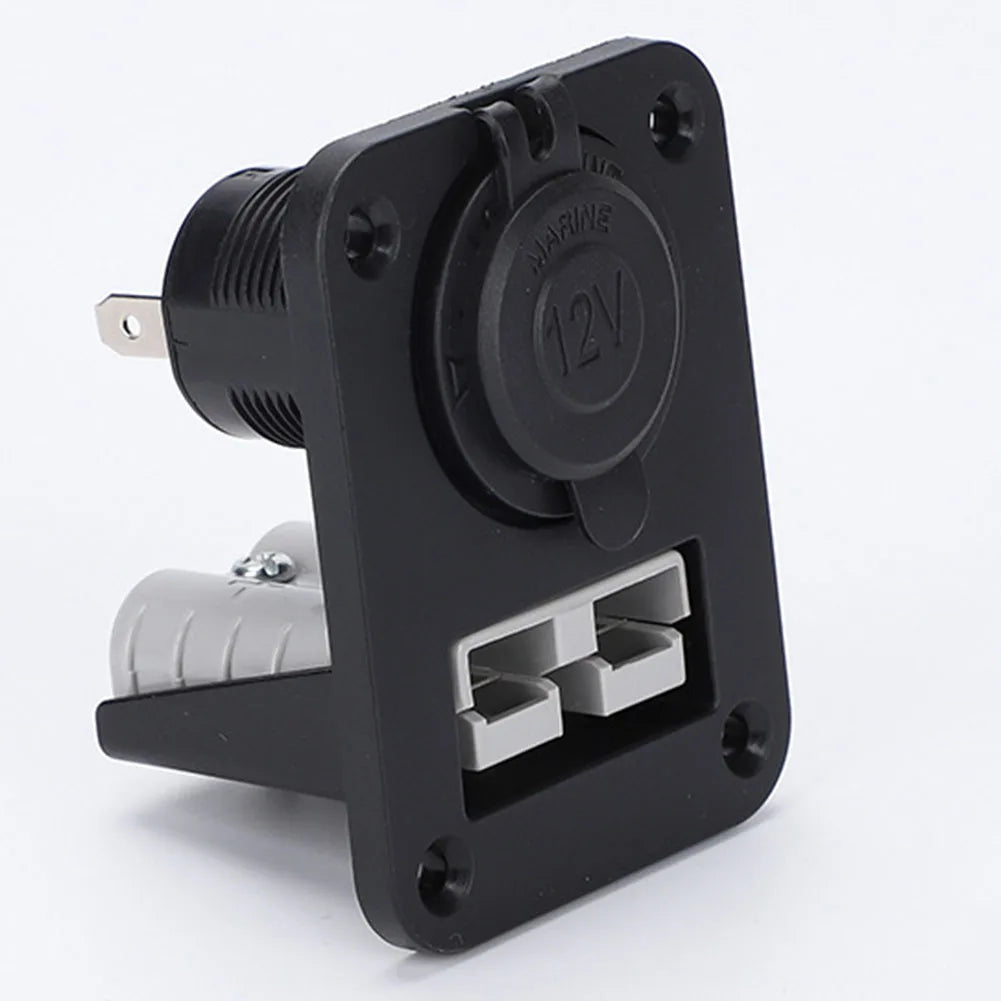 50A 600V Anderson Plug Connector Socket Charger Flush Mount Plate for Camping, Trailers, Caravans