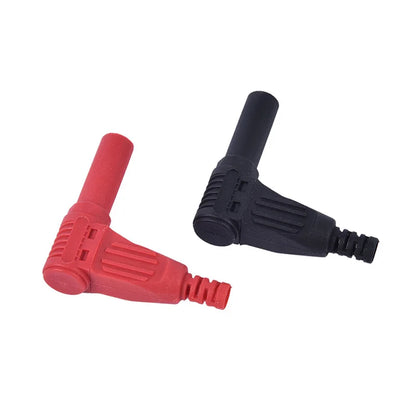 1 Pair 4mm Male Right Angle Insulation Wire Solder Type DIY Banana Plug Connector