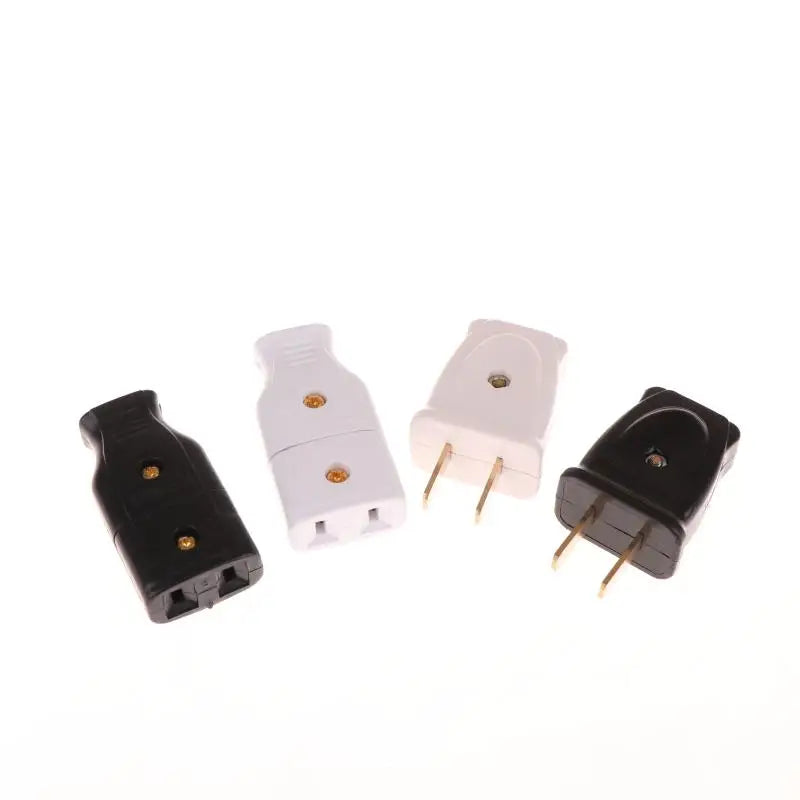 1/5PCS 2 Pole 10A Male US Wiring Plug Japan Rewirable Cable Convert Plug Female Socket Type A Power Strip Connector America