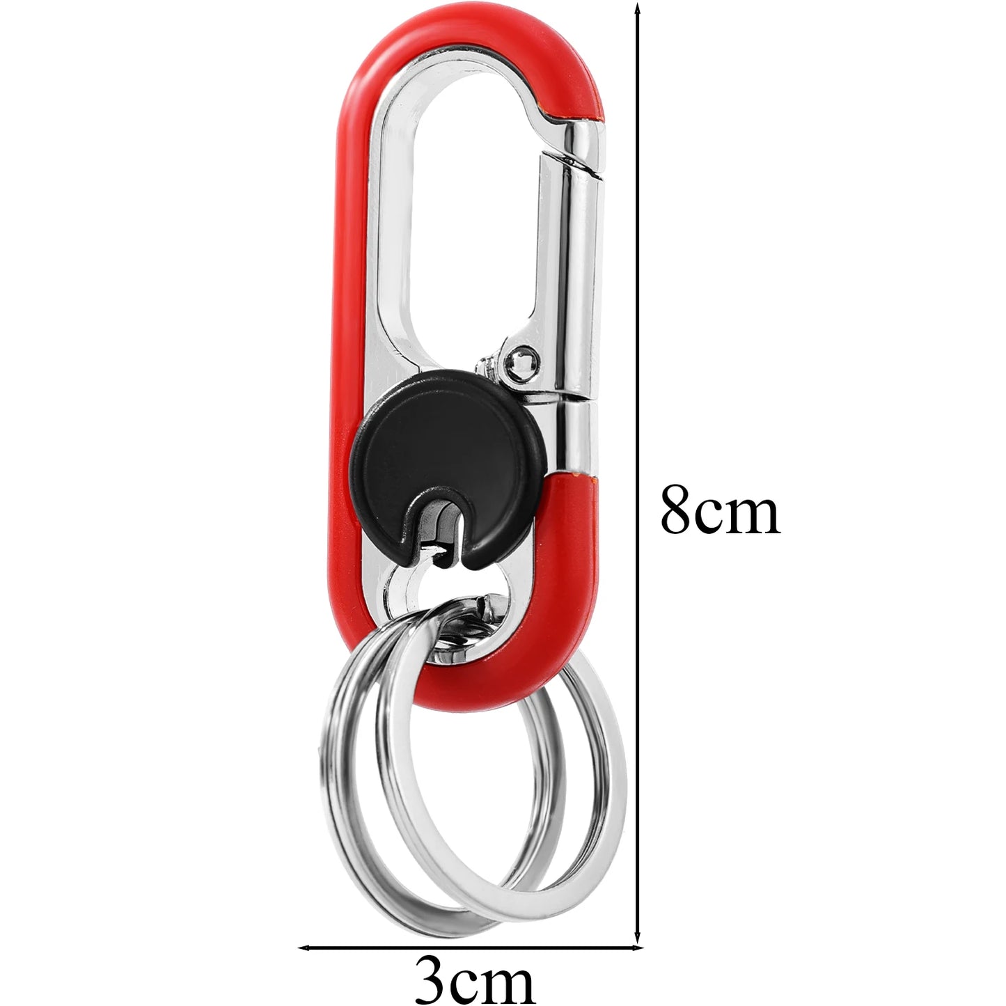Men Stainless Steel Keychain Hook Carabiner Bottle Opener Double Ring