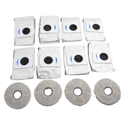 Set of 8 Dust Bags and 4 Wiping Cloths for Deebot For T20 For Omni X1 For Omni 8 Robot Vacuum Cleaner Protective Accessories