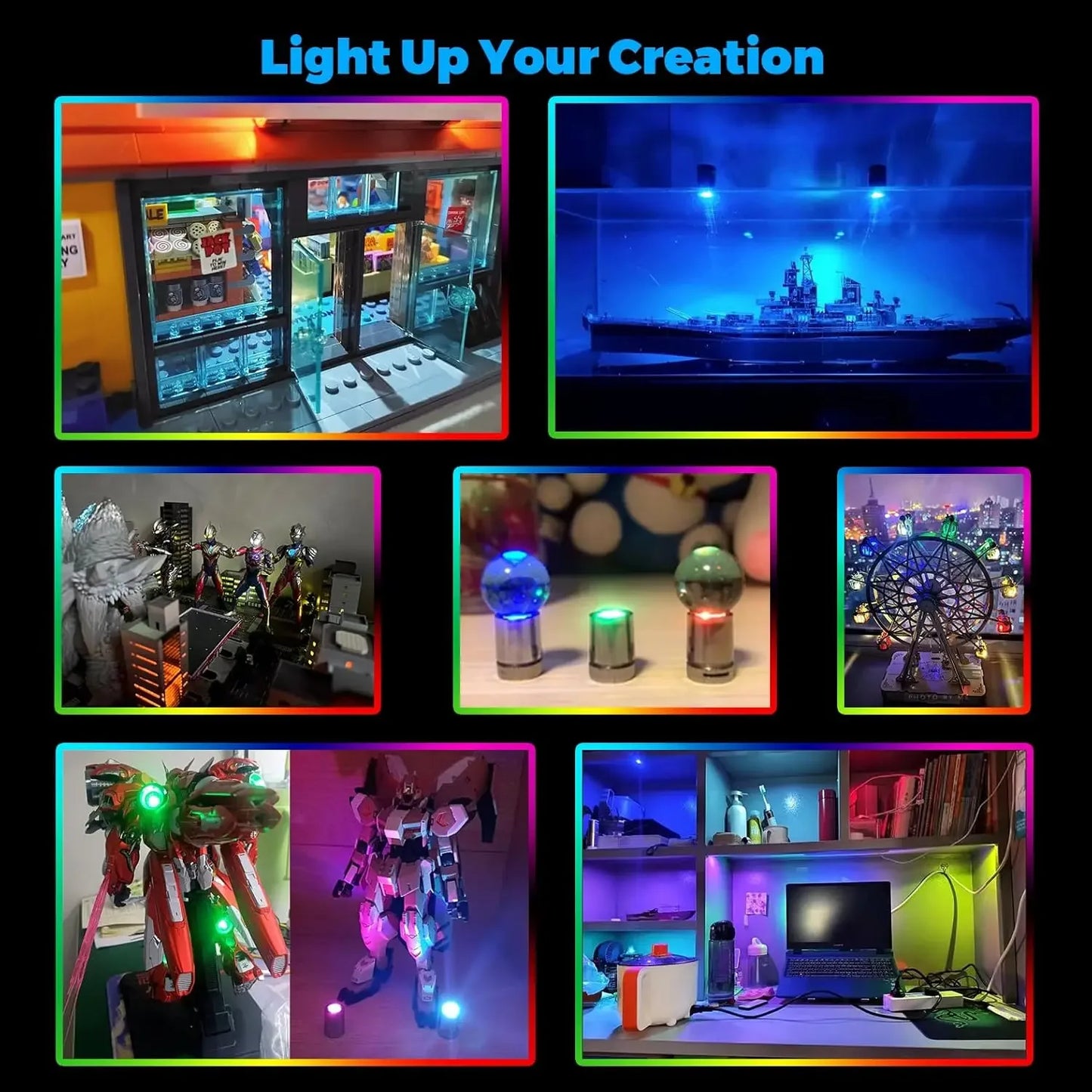 Mini LED Night Light Battery Operated Colorful Lantern Decor