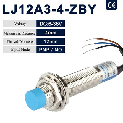 LJ12A3-4-Z Inductive Proximity Sensor NPN DC 6–36V Detection Switch for Arduino