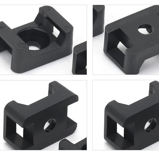 100PCS Cable Ties Base HC-2 M6 Cable Zip Ties Base Mount Screw Fixing Wire Holder Organizer 6.35mm Screw Hole Diameter
