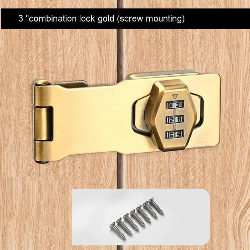3-Digit Combination Password Lock Security Door Bolt Cabinet Password Lock Drawer Lock Anti-theft Household Cabinet Hardware