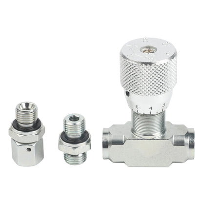 Two Way Throttle Valve with 08L Connector for Hydraulic and Pneumatic Circuits Carbon Steel Construction with NPT Female Thread