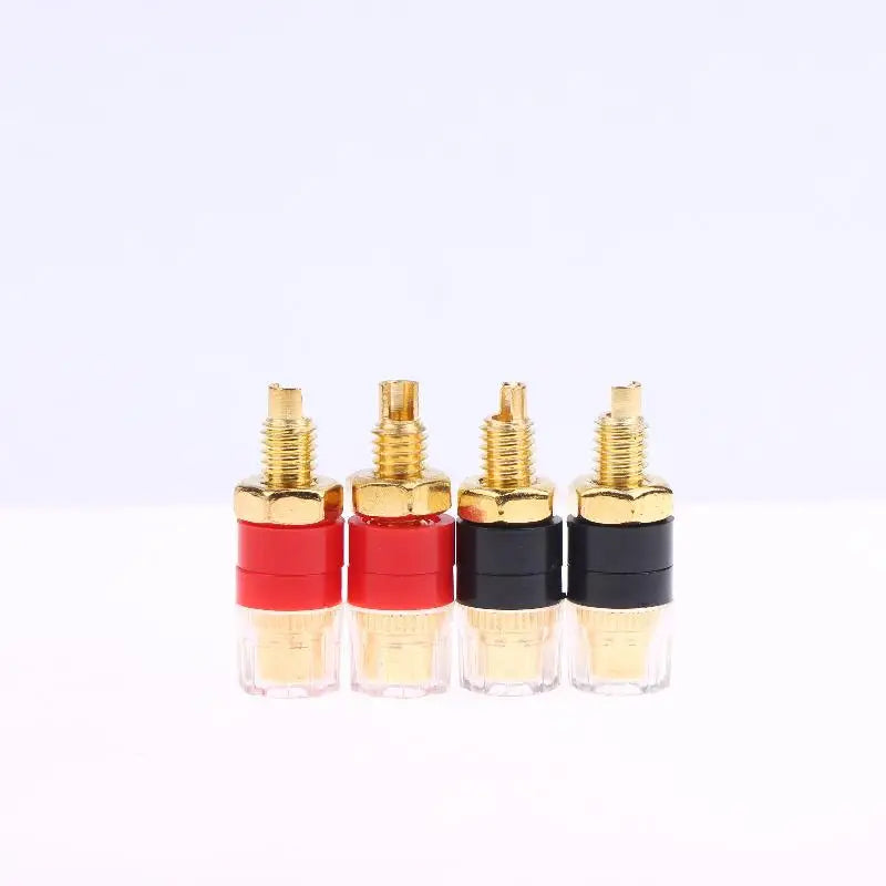4/10Pcs Brass Terminal Connector With Transparent Shell Banana Plug Socket 4mm Gold Plated HIFI Ser Amplifier Binding Posts