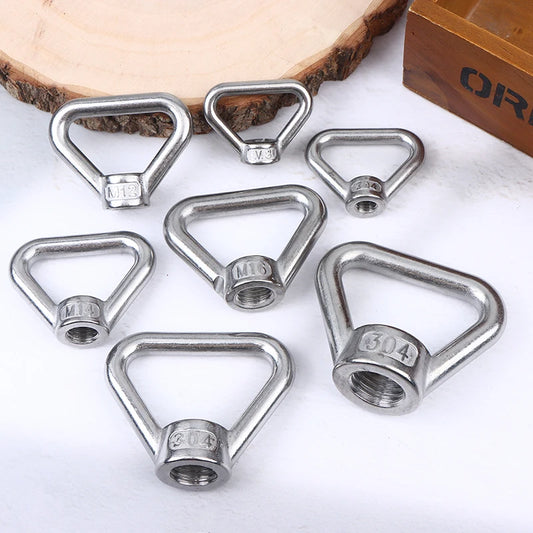 New M8 M10 M12 M14 M16 M20 M24 304 Stainless Steel Triangle Lifting Eye Nut Trapezoid Thread Rings Fit For Handle Bolts