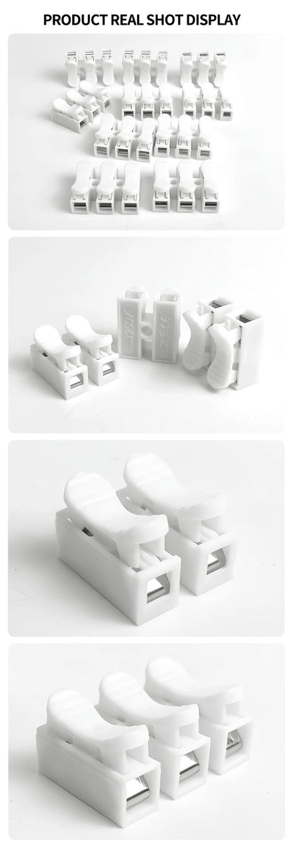 CH2 CH3 Quick Push Wire Connector 2Pin 3Pin Spring Loaded Terminal Block Flame Retardant Electrical Connector for Wiring