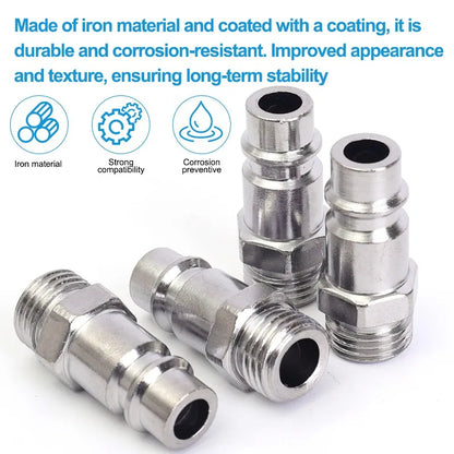 30/5PCS Pneumatic Quick Coupling Connector – European Standard EU Air Compressor Fitting with BSP Male Thread Coupler