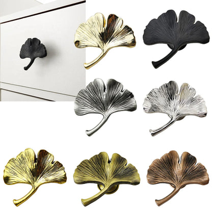 Zinc Alloy Ginkgo Leaf Cabinet Handle for Furniture Doors Providing Resistance and Applicable to For Children Rooms