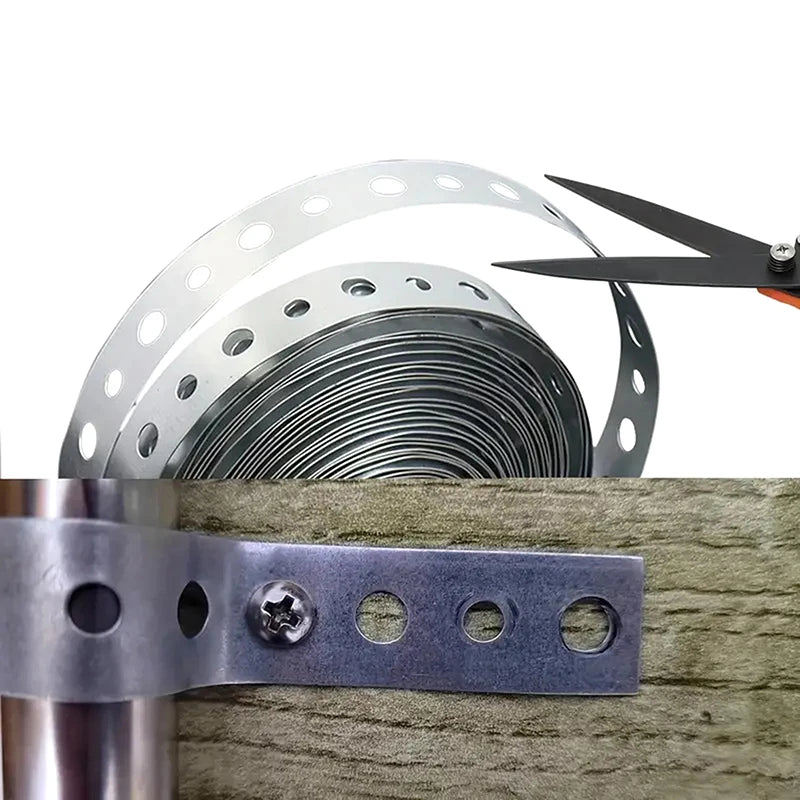 15M Galvanized Steel Tape Pre-Punched Multi-Slot Metal Tape for Pipe Support and Sheet Metal Work Hoop Sign Board