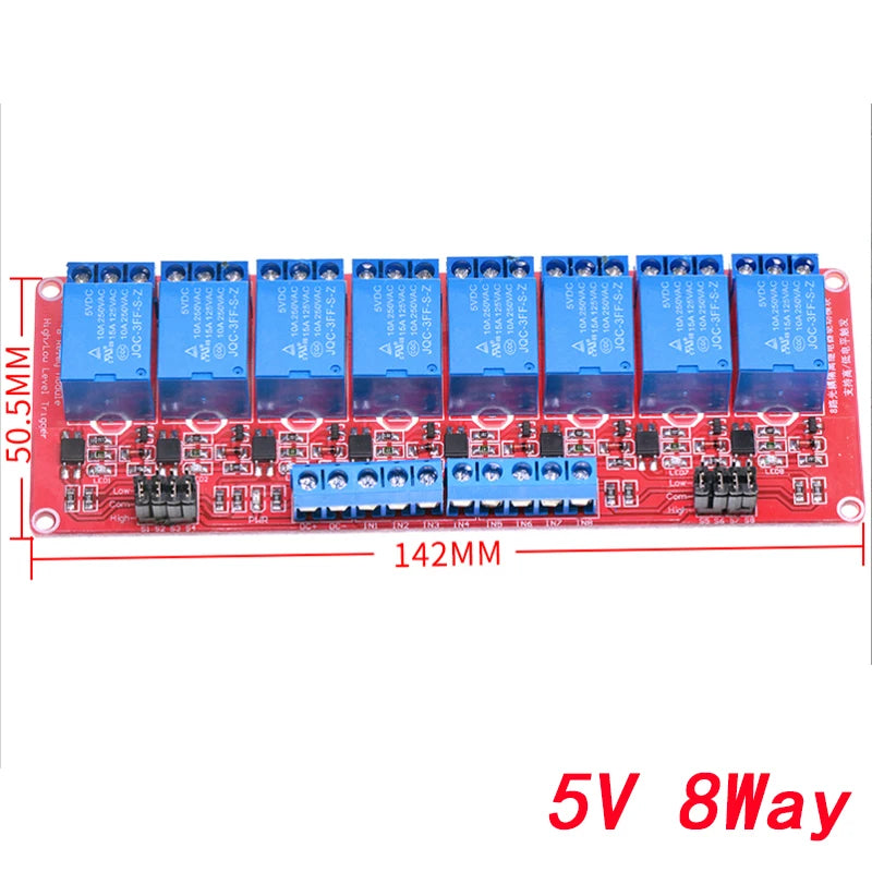 5V 12V 24V Multi-Channel Relay Module Board with Optocoupler for Arduino High/Low Level Trigger