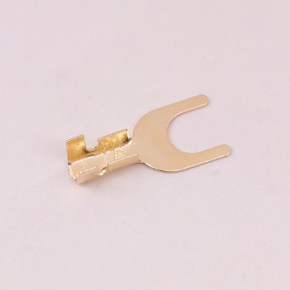 50pcs U-Shaped Brass Grounding Lug Fork Terminal Connector