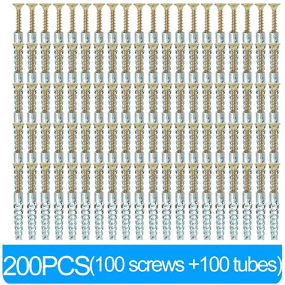 Heavy Duty Steel Wall Anchor with Screws Kit Metal Tube Expansion Self Tapping Screw Drywall Drilling Plug Fastener Bolt Anchors