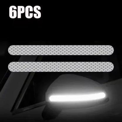 Car Reflective Safety Strip Stickers Rearview Mirror Warning Tape 6/2PCS