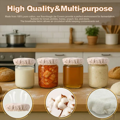 Elastic Cloth Jar Covers Reusable Sourdough Starter Bread Fermentation Proofing Covers