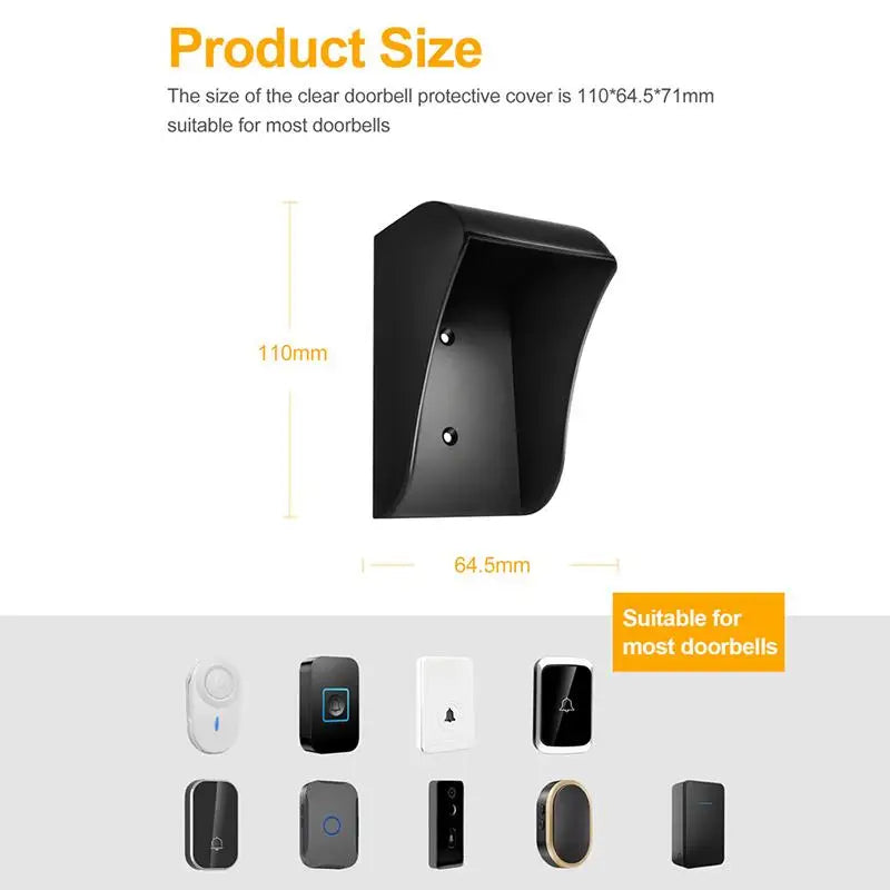 New 1/2/3PCS Waterproof Guard Cover Rainproof Case Plastic Rain Protector Outdoor Wireless Doorbell Cover