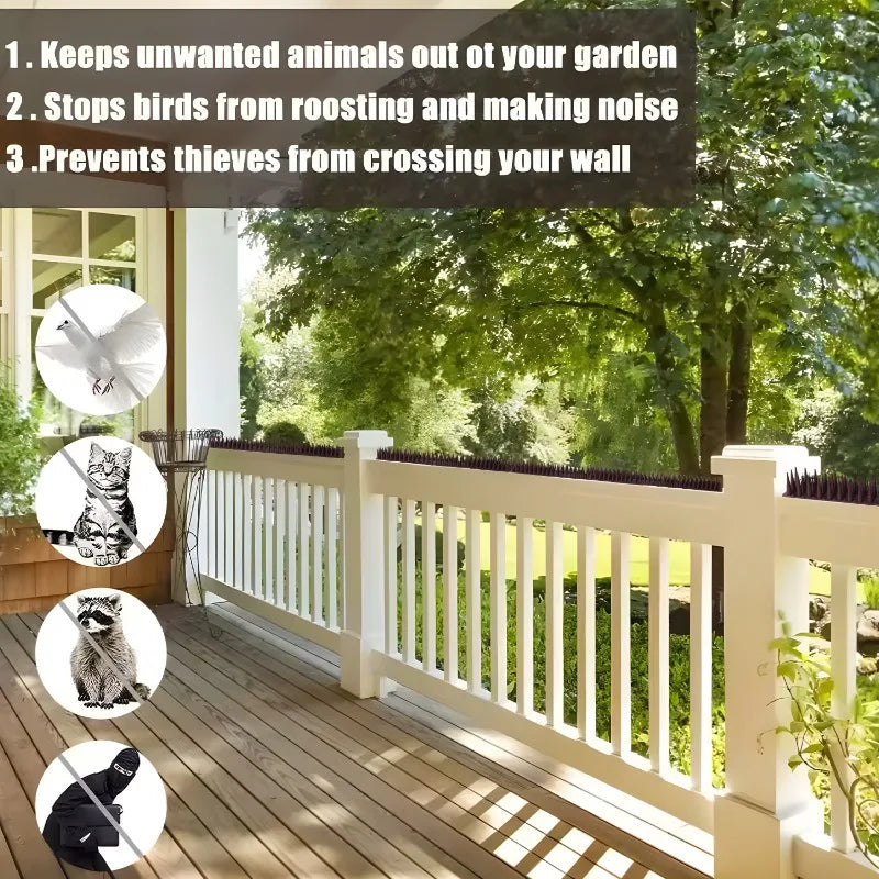 Plastic Bird Deterrent Spikes Anti-Climb Anti-Pigeon Cat Proof Set for Outdoor Roof Fence Ledge Guard Garden Humane Pest Control