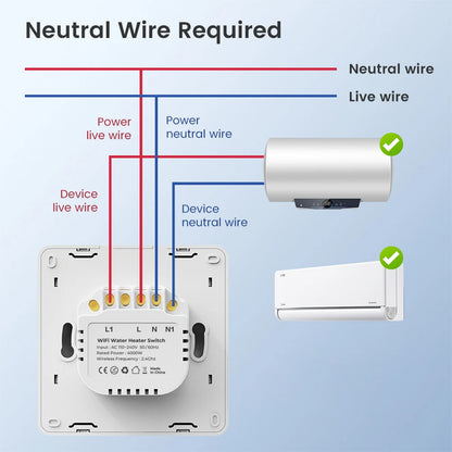 App Controlled Wall Switch Circuit Breaker Energy Monitoring Switch 4000W Power Switch Circuit Isolation Board Easy Installation