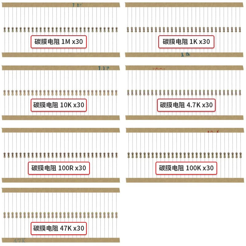 Handy Portable Resistor Kit for Arduino Starter Kit with LED, Potentiometer, Tact Switch, and Pin Header